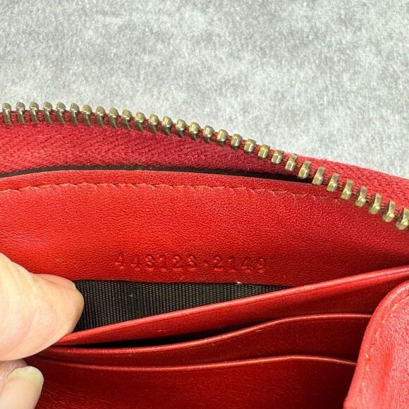 Gucci Gg Marmont Matelasse Quilted Accordion Red Wallet - Picture 12 of 14